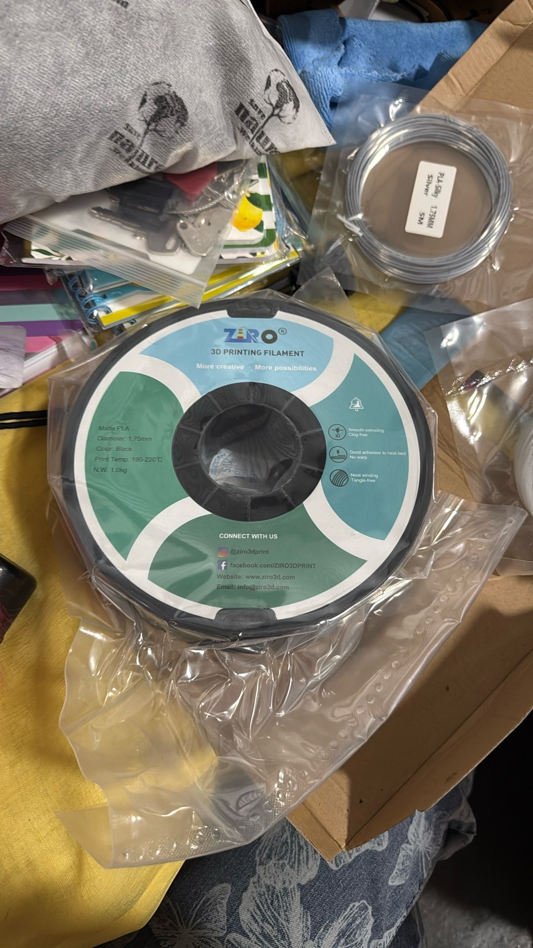 ZIRO TPU Filament 1.75mm 3D Printer Filament, Shore 95A Hardness TPU, Flexible Soft Material, 0.8KG/1.8lbs Spool, Fit Most FDM 3D Printers, Black