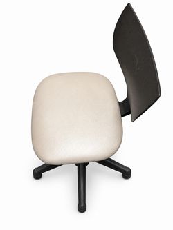 Rolling Salon Stool – White Seat & Black Backrest