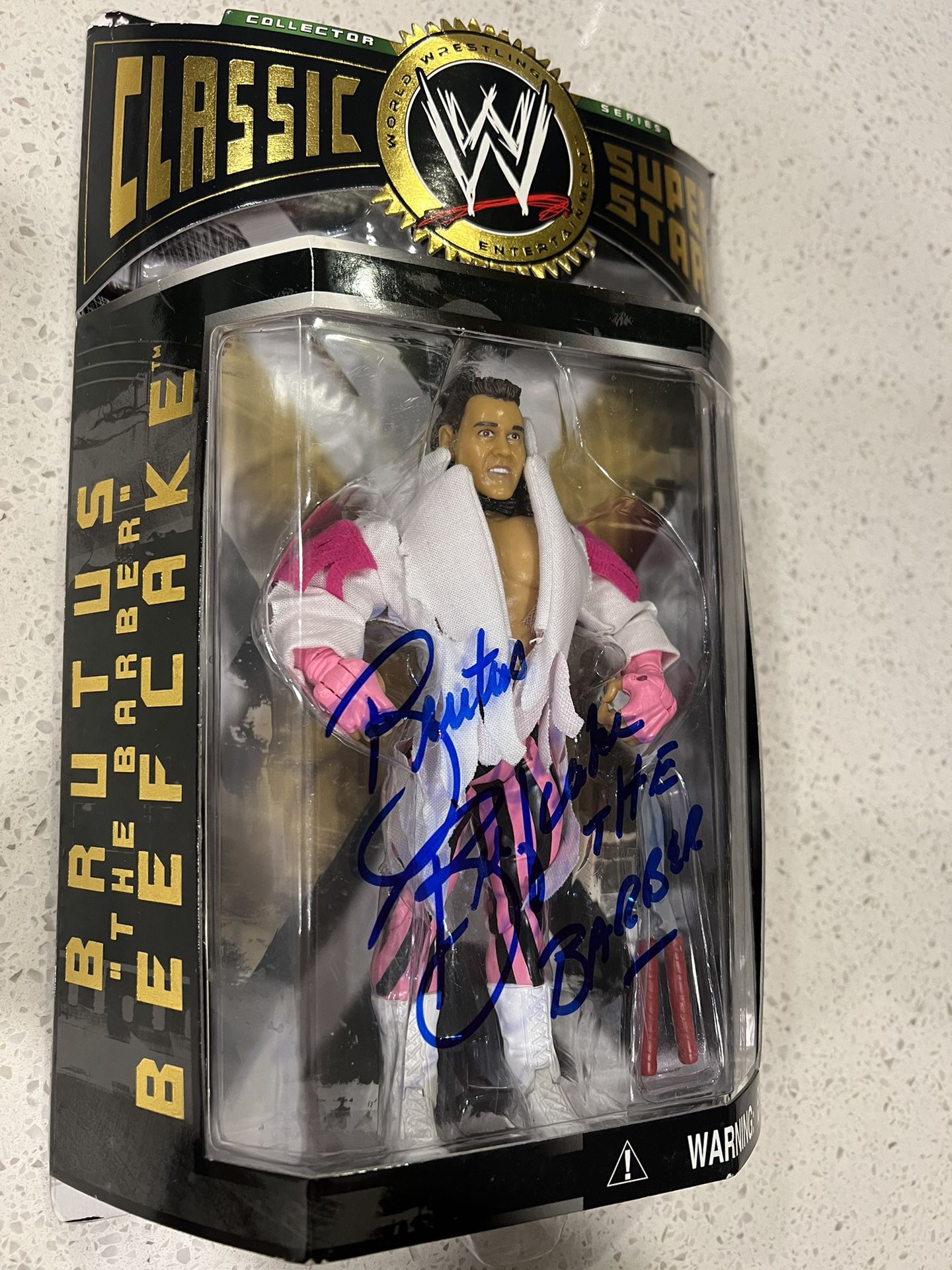 Autographed Classic super Stars Action figure “Brutus the barber beefcake ”