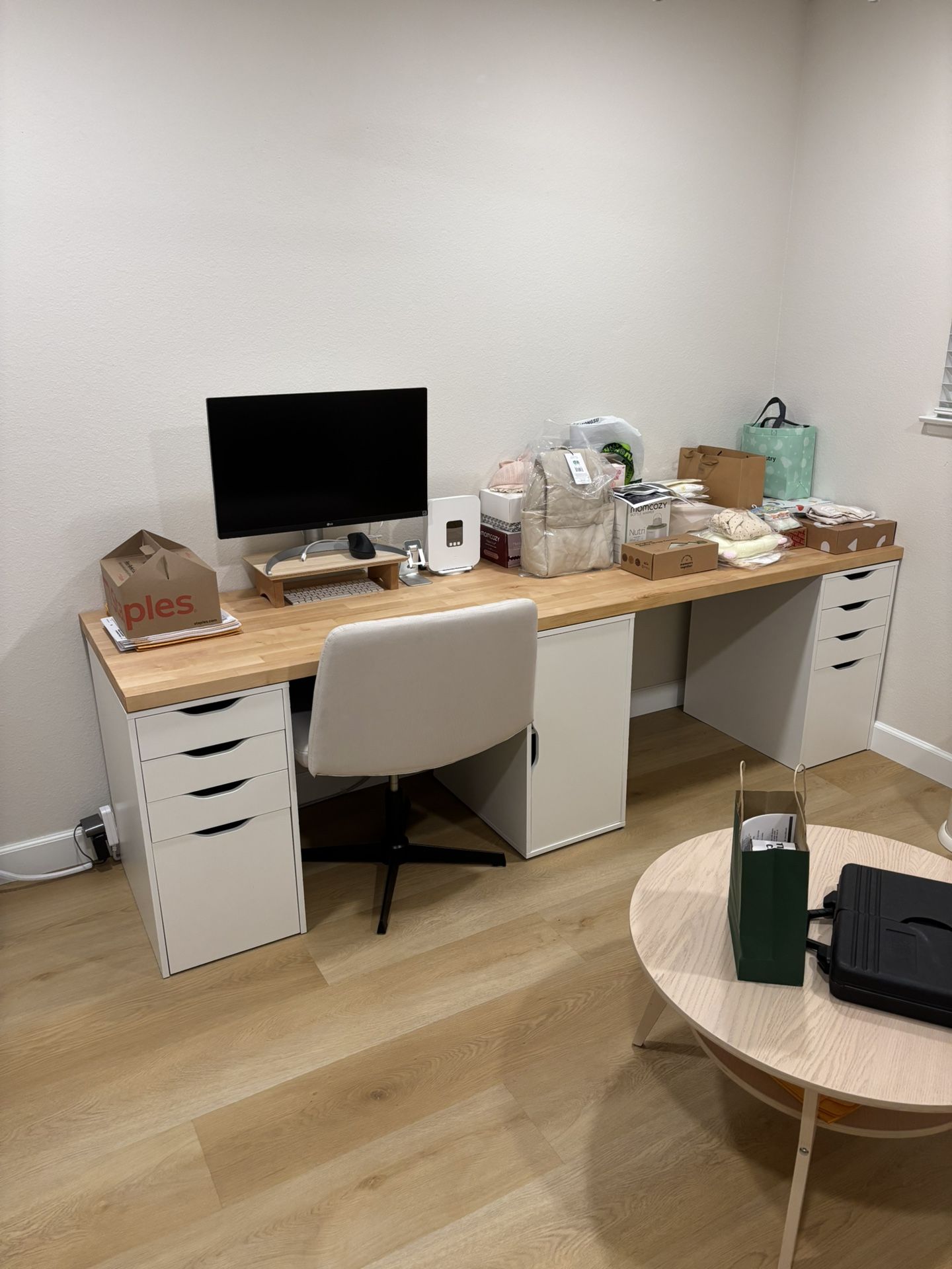 IKEA Karlby 98” Desk Top + 1 Alex Drawer