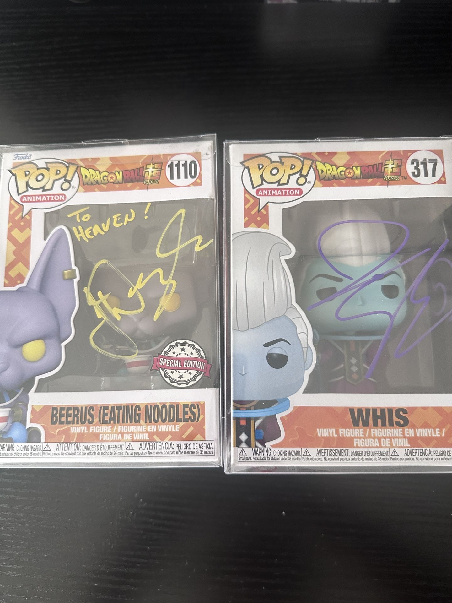 Beerus and Whis Signed Funko Pop Bundle