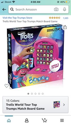 Trolls World Tour Top Trumps Match Board Game