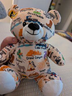 AZ State Bear with Cities on it: Plushology