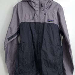 Patagonia Torrentshell Women Two-Tone Purple Gray Raib Jacket Coat Hooded Small