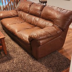 Living Room Set -Leather Couch & Loveseat & Table
