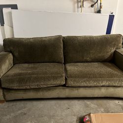 Olive Green Couch & Oversized Chair