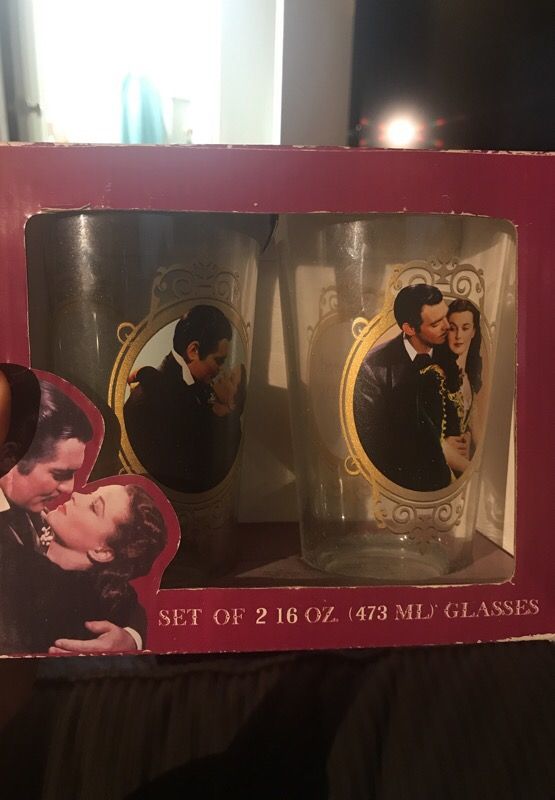 Gone With The Wind Glass Tumbler Set Cups