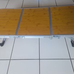 3'x15"x12" H Camping Table Folding Drink Card Playing Outdoor Picnic Bamboo Aluminum Frame REI Coleman Gsi Msr Marmot Jetboil Stove Portabl Ultralight