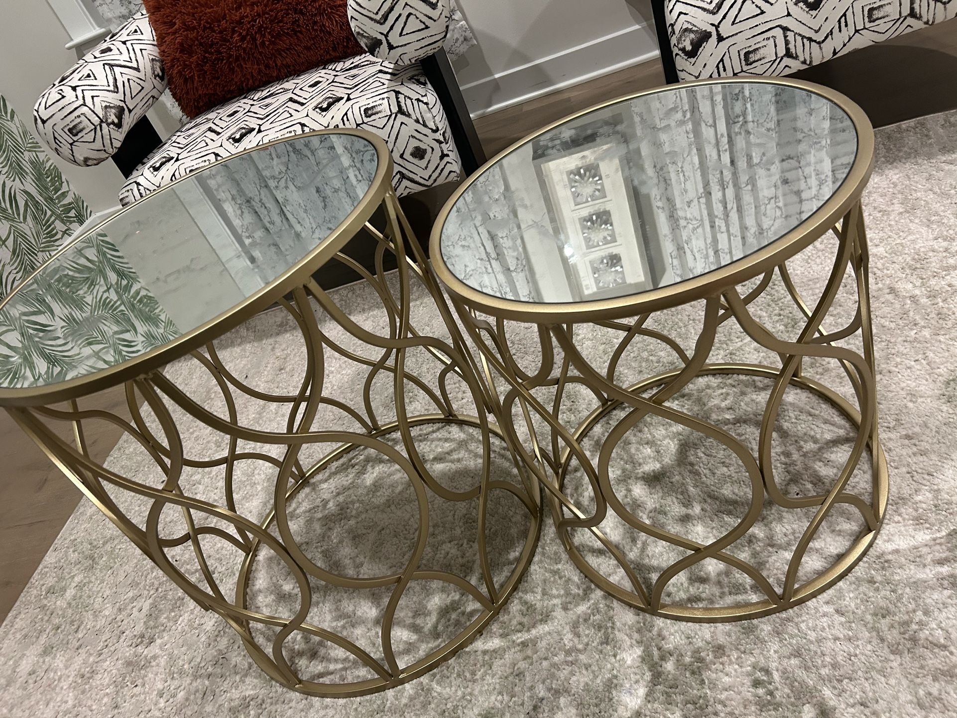 Golden Round Mirrored Coffee Table