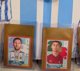Red border RONALDO AND MESSI FWC 2026 PANINI