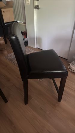 Dining chairs (6) great condition, real leather only $50 each