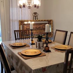 Wood Table 6 Chairs