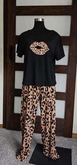Women's Clothing Leopard Print Three-Piece Pajama Set