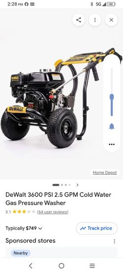DeWalt 3600 psi heavy duty pressure washer, with Honda motor