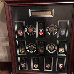 Police Badge Collection. (German)  And 4 police Hats.  