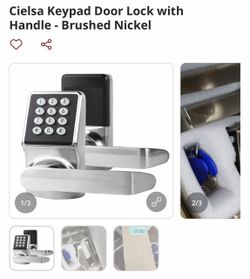 Cielsa Keypad Door Lock with Handle Brushed Nickel