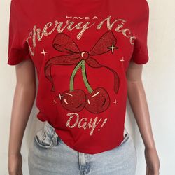 Red Cherry Blouse Medium)
