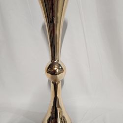Golden Glass Trumpet Vases / Wedding Decor