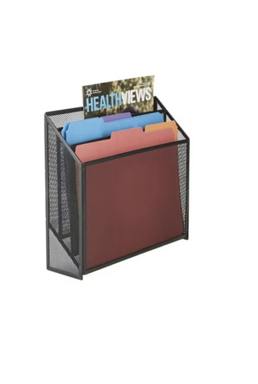 Mind Reader 3-Tier Jumbo Metal Mesh File Holder, Black