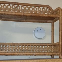 Rare Vintage Rattan  Wicker Shelf