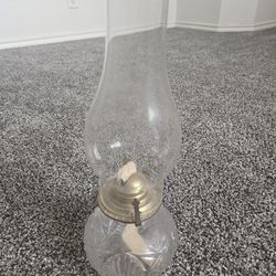 Vintage Crystal Kerosene Oil Lamp