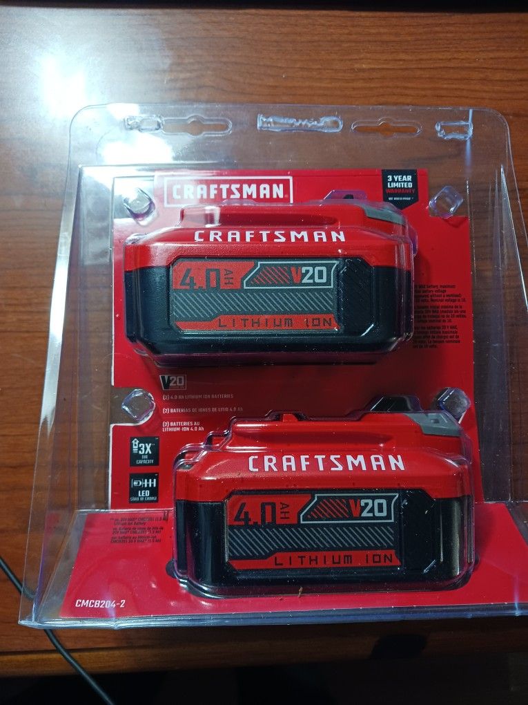 Craftsman 20v 4.0ah Batteries - 2 Pack
