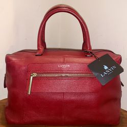 Lavin Women’s Red Calfskin Bowling Bag
