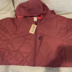 DULUTH TRADING COMPANY NEW MENS AGILOFT HOODED JACKET 2XL TALL OBO