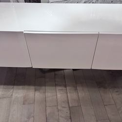 CB2 White TV Stand 