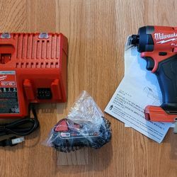 New Milwaukee M18 Fuel Cordless Impact Driver 2ah Battery and Charger $150 Firm Pickup Only