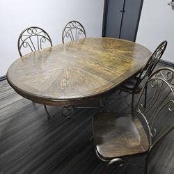 Wood Dinning With Table 4 Chairs