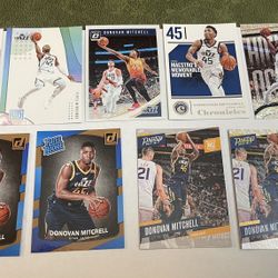 Lot of 9 Donovan Mitchell NBA Cards Including 4 RCs