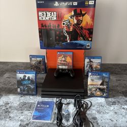 PS4 Pro 1TB Red Dead Redemption 2 With Box