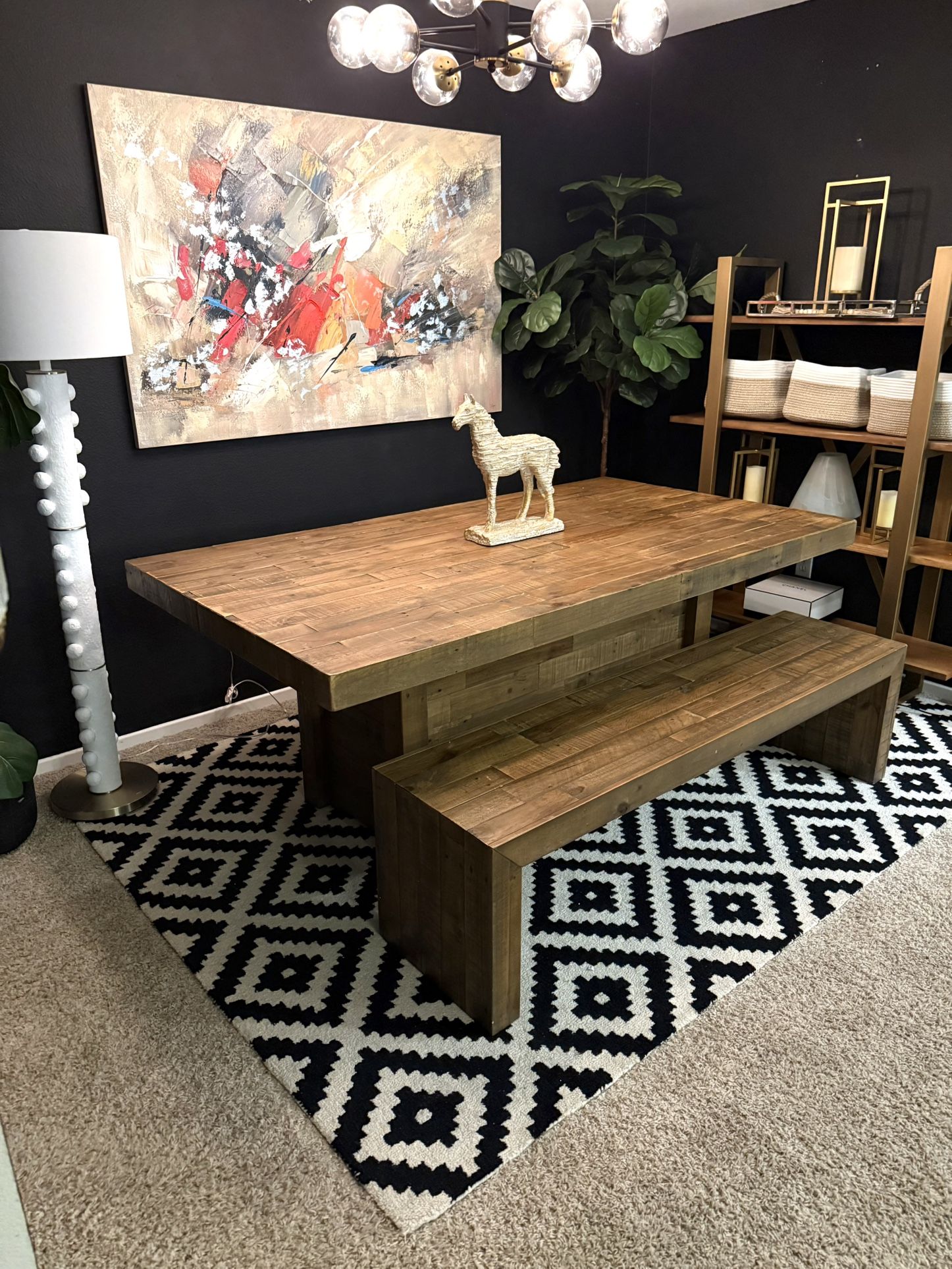 Wood Table And Bench
