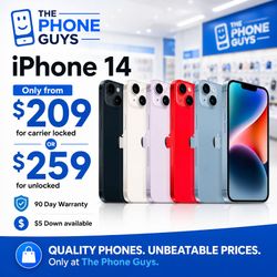 iPhone 14 6.1" (Unlocked) 128GB Excellent blue - 90 day warranty included!