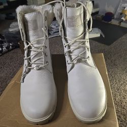 Timberland White Leather Boots