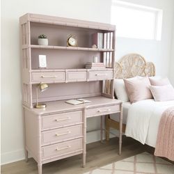 Henry-link Faux Bamboo Desk With Hutch