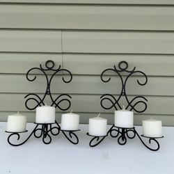 Wrought Iron Wall Sconces (2) Home Decorations Candle Holder From Home Goods