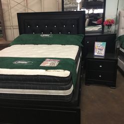 Queen Bedframe , Nightstand, Mirror, Dresser 