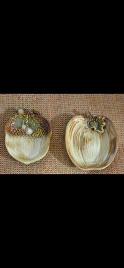 San Marino Pumpkin & Acorn Decorative Candy Dish Set of 2