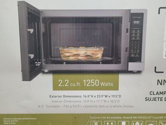 I've got this BRAND NEW Panasonic 2.2 cu ft Countertop Stainless Steel Microwave w/ built-in Cyclone Wave Inverter Technology and Sensor for sale.
