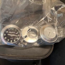 Clock In Thermometer  For Motorcycle