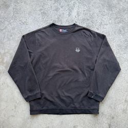 Vintage Distressed Polo Ralph Lauren CHAPS Embroidered Black Crewneck Sweater