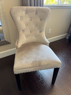 Silver velvet chair