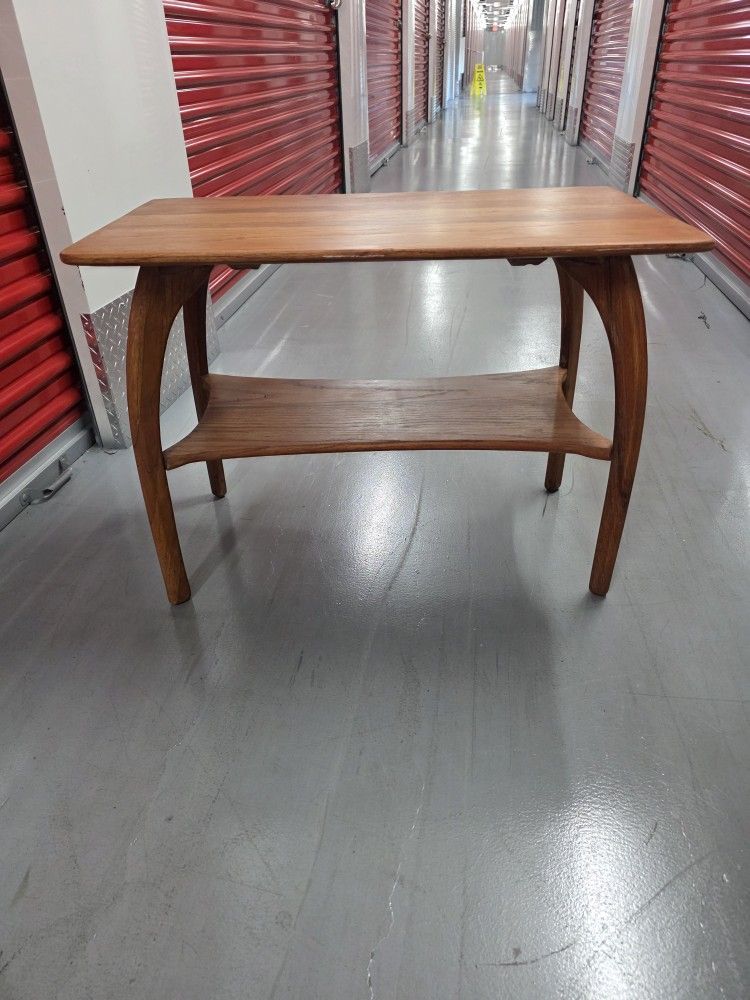 Vintage Danish Modern Coffee Table – Sculpted Curved Legs – Refinished MCM Teak