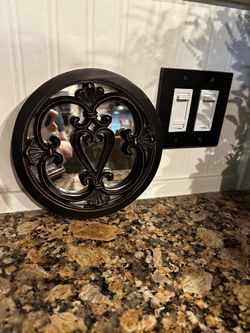 Round Decorative Wall Mirror Dark Bronze