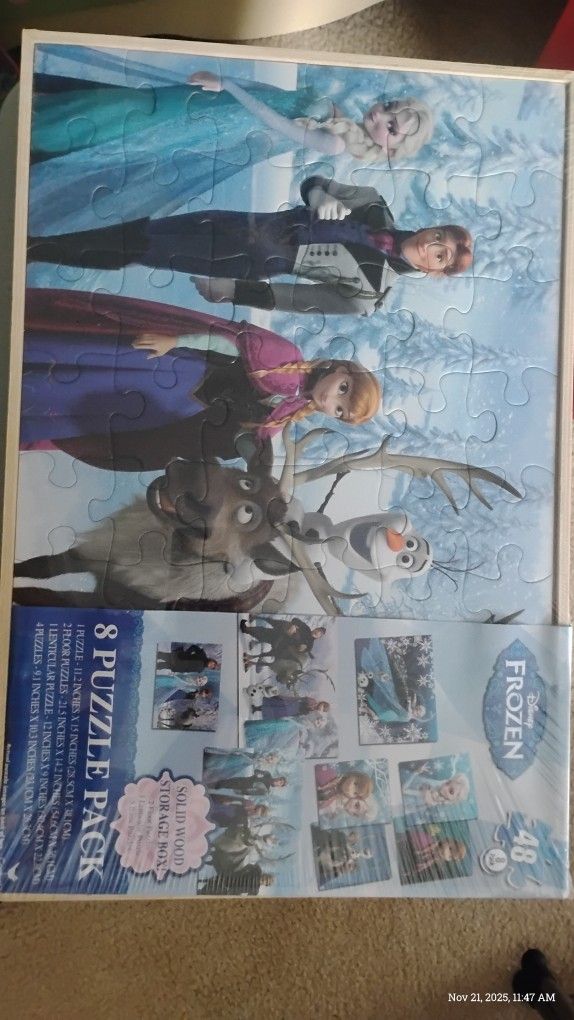 Frozen Puzzles With Storage Box 