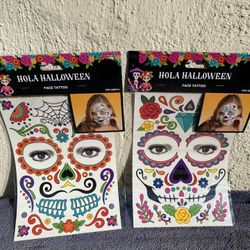 Dia De Los Muertos Face Tattoos
