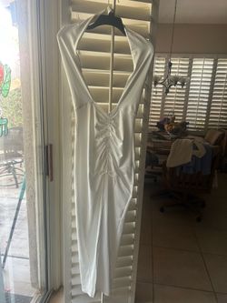 Long White Halter Dress - size M - New