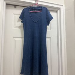 American Eagle Soft & Sexy Size XS Blue Denim  V Neck Choker Dress